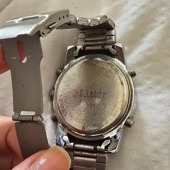 Stauer Blue Stone Chronograph Wristwatch Preowned Without Box Model 33207 - Picture 3 of 3